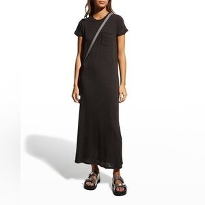 ATM black midi pocket tee dress
